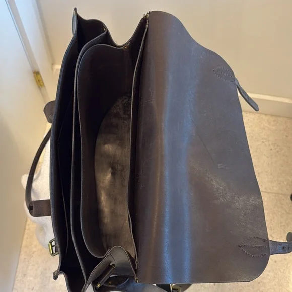 Ralph Lauren Double RL & Co. Bridle Leather Satchel in Black